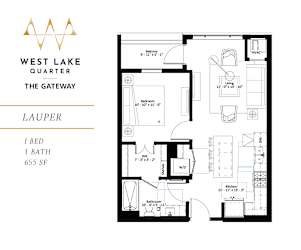 Lauper Floor Plan at The Gateway at West Lake Quarter, Minneapolis, 55416