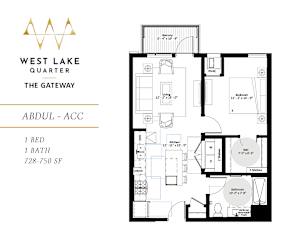Abdul ACC Floor Plan at The Gateway at West Lake Quarter, Minneapolis, MN, 55416