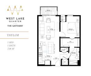 Taylor Floor Plan at The Gateway at West Lake Quarter, Minneapolis, MN, 55416