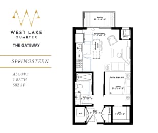 Springsteen alcove floor plan at The Gateway at West Lake Quarter in Minneapolis, MN