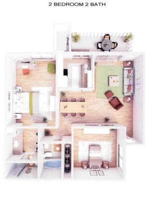 Floor Plan 2 Bedroom &#x2B; 2 Bath