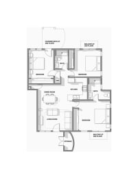 3 Bed Floorplan at Saddleview Apartment Homes, Bozeman, MT