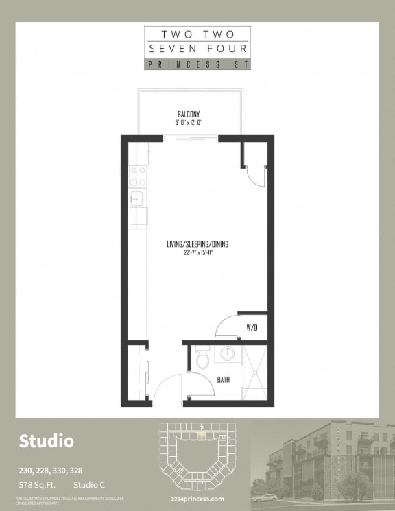 Studio C at 2274 Princess St., Ontario