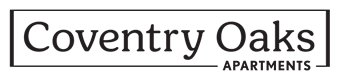 The image shows a logo for Coventry Oaks Apartments.