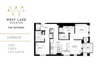 Lennox Floor Plan at The Gateway at West Lake Quarter, Minneapolis, MN, 55416