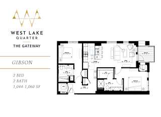Gibson Floor Plan at The Gateway at West Lake Quarter, Minneapolis