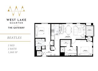 Beatles Floor Plan at The Gateway at West Lake Quarter, Minneapolis, MN, 55416