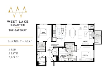 George ACC two bedroom floor plan at The Gateway at West Lake Quarter in Minneapolis, MN