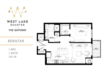 Benatar one bedroom floor plan at The Gateway at West Lake Quarter in Minneapolis, MN