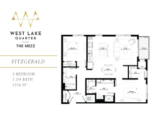 Fitzgerald Floor Plan at The Mezz at West Lake Quarter, Minneapolis, MN