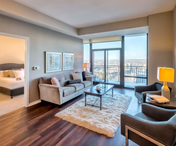 Nic on 5th Apartments- Beautiful Downtown West Minneapolis city views from 1 bedroom floorplan