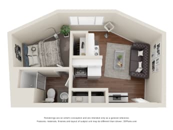 Studio 426 square feet at Regency Park, Nevada