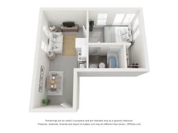 1 bedroom 1 bath at The Onyx at 695, Reno