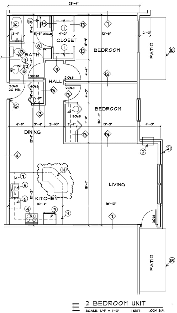 2 bd 1 ba Unit E