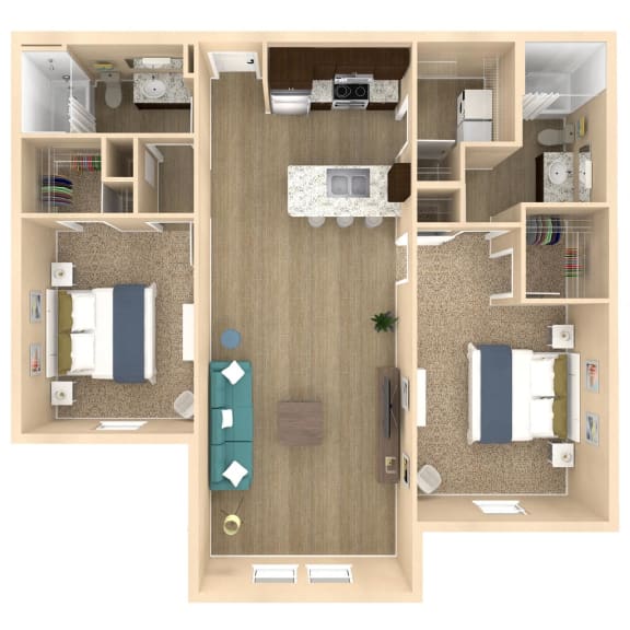 Floor Plan  Haven floor plan with 1154 square feet at The Oasis at Crosstown, Orlando