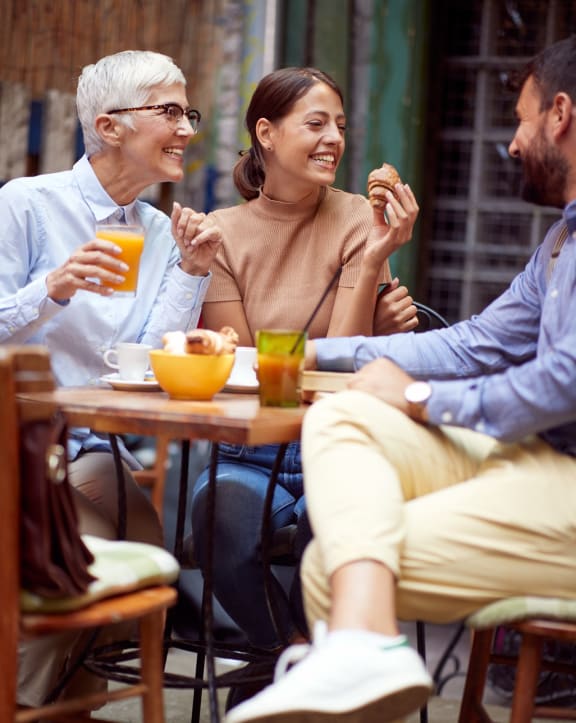 A Senior with friends
