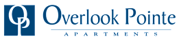 The image is a logo for Overlook Pointe Apartments.