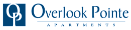 The image is a logo for Overlook Pointe Apartments.