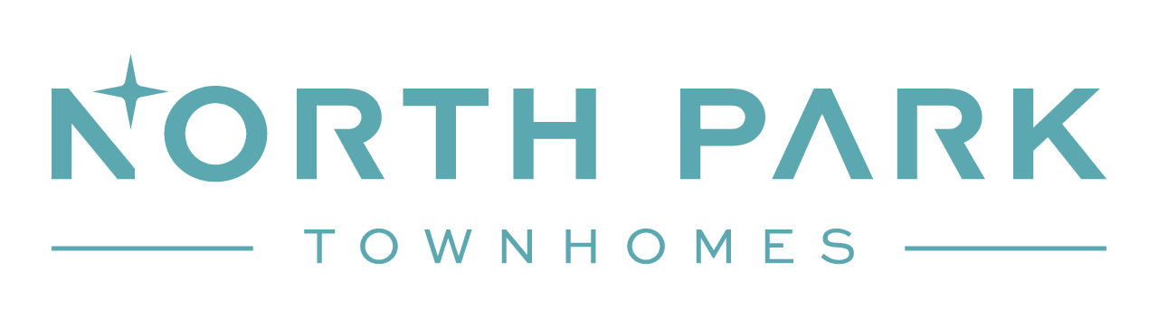 north park town homes logo on a black background