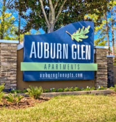 Property signage at Auburn Glen Apartments, Florida, 32256