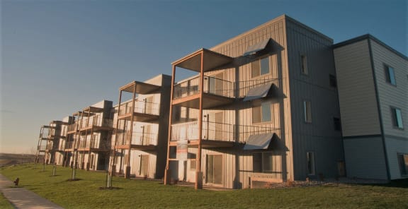 Image of the decks on the outside of the units