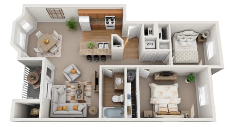 a floor plan for a two bedroom apartment  at Quail Springs, West Richland