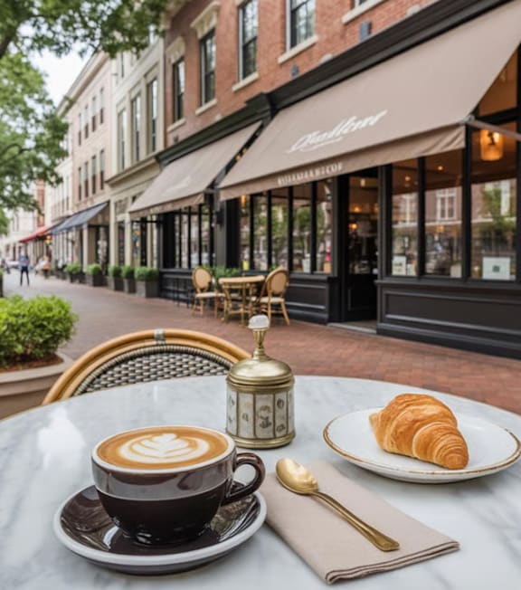 Street with table and food at The Reserve at Brookhaven, Atlanta, GA
