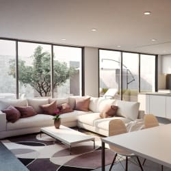 Living room of one bedroom apartment