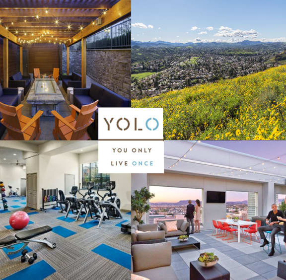 YOLO East picture collage of buildings