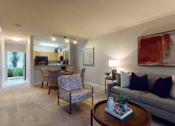 2 Bedroom Model Living Room at Audubon Oaks, Lakeland, FL