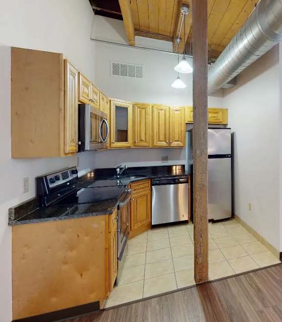 Functional Kitchen at Emerson Shoe Lofts Apartments, Rockland, 02370