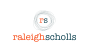a logo for radish schools on a black background