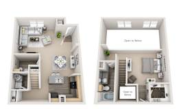 TH Combined Floor Plan at Artisan Apartments & Shops, Austin