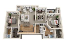 Deerwood - B2 Floor Plan at The Verandah, Austin, TX, 78726
