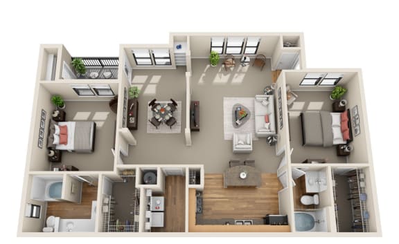 Deerwood - B3 Floor Plan at The Verandah, Austin, TX, 78726