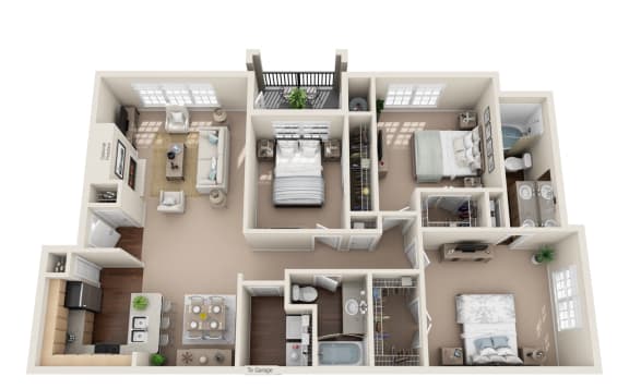 Heavenly ALT1 Floor Plan Heavenly ALT1 Floor Plan at Sonterra Apartment Homes, Texas