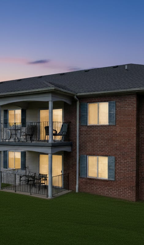 Exterior View In Night at CenterPointe Apartments & Townhomes, Canandaigua, NY