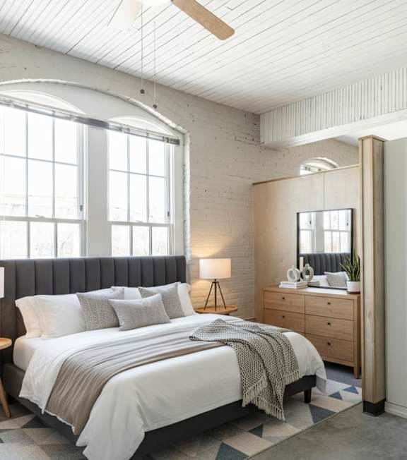 Furnished Bedroom at Wheelhouse Lofts, Dayton, OH, 45402