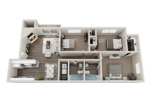 Floor Plan  A floor plan of a 3 bedroom home in Mountlake Terrace. at Quartz Creek, Washington