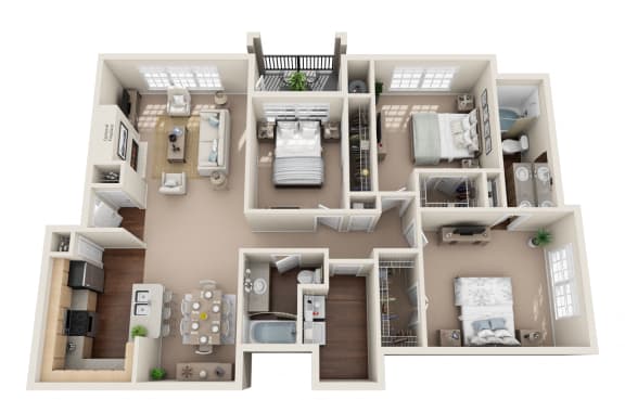Heavenly ALT3 Floor Plan Heavenly ALT3 Floor Plan at Sonterra Apartment Homes, Austin, TX, 78726