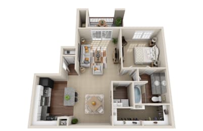 A2 Floor Plan at La Ventura Apartments, Texas