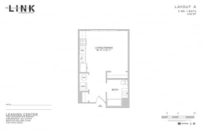 Studio Floor Plan at The Link at Aberdeen Station, Aberdeen