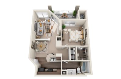 bedroom floor plan rendering of a 2103 sq ft  apartments