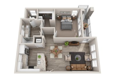 1 bed 1 bath B at JTB Apartments, Jacksonville, Florida