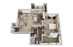 A3 Floor Plan at La Ventura Apartments, Texas, 75093