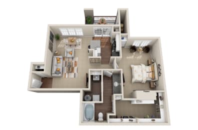 A3 Floor Plan at La Ventura Apartments, Texas, 75093