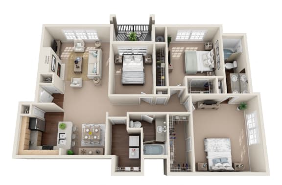 Heavenly ALT2 Floor Plan Heavenly ALT2 Floor Plan at Sonterra Apartment Homes, Texas, 78726