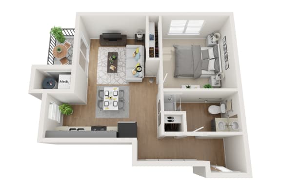One Bedroom/One Bathroom B