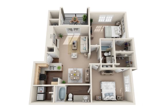 Inspiration 1 Floor Plan Inspiration 1 Floor Plan at Sonterra Apartment Homes, Austin, Texas