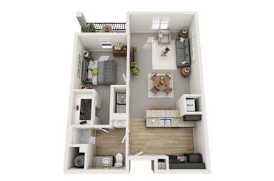 1 Bed Floorplan at The View on 20th, Ogden, UT, 84401